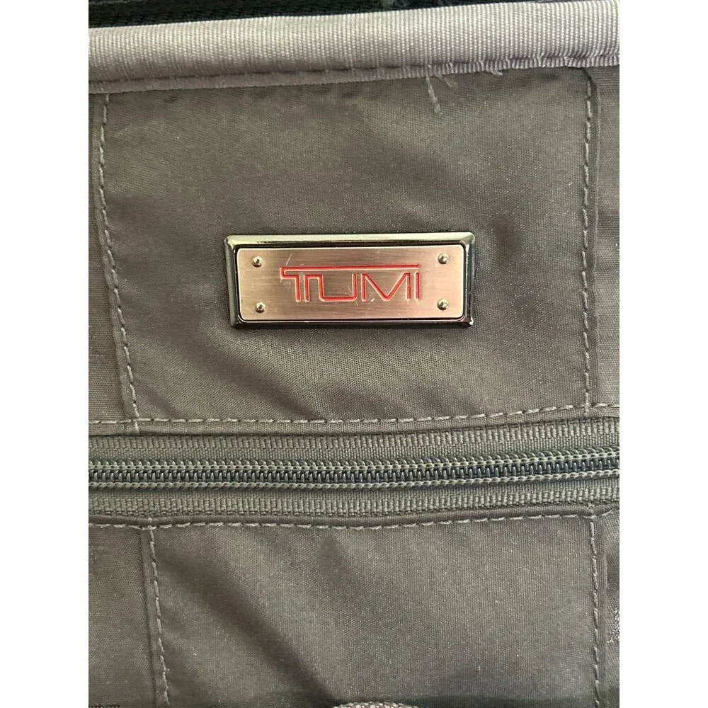 Tumi Expandable Black Nylon Leather Laptop Briefcase Carry On W/Shoulder Strap